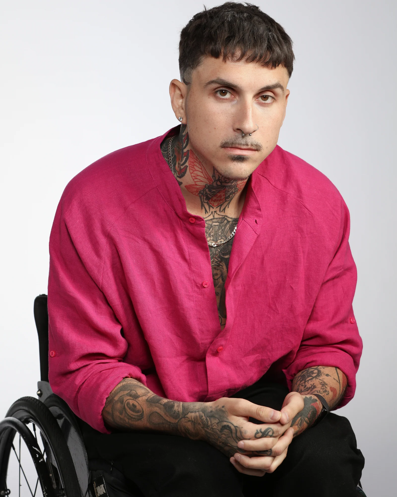 Gender neutral fuschia pink shirt